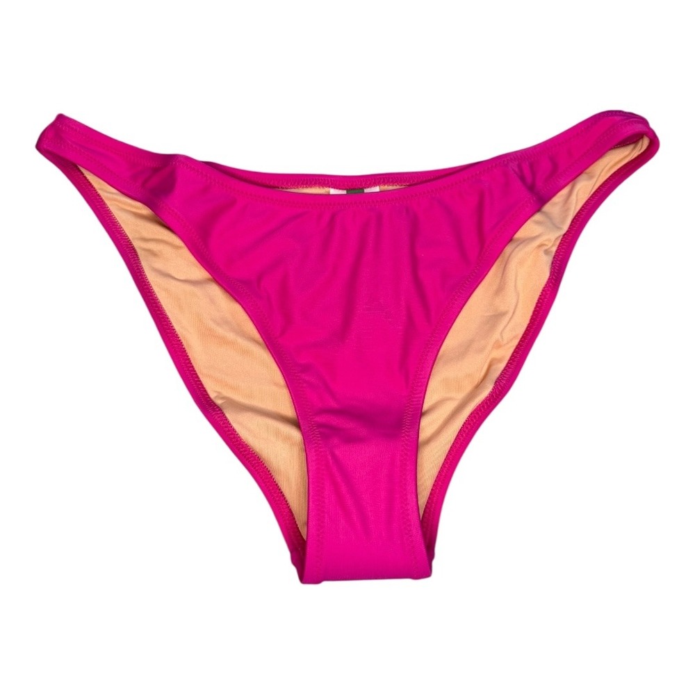 J. Crew Hot Pink High-Leg Bikini Bottoms Fully Lined Swimsuit Size M